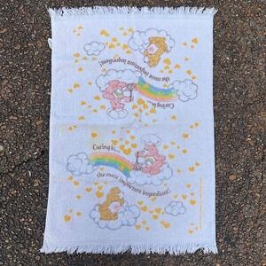 Vintage American Greetings Care‎ Bears Fringe Kitchen Dish Towel Made in USA